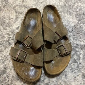 Birkenstock  Arizona Tan Suede Sandals